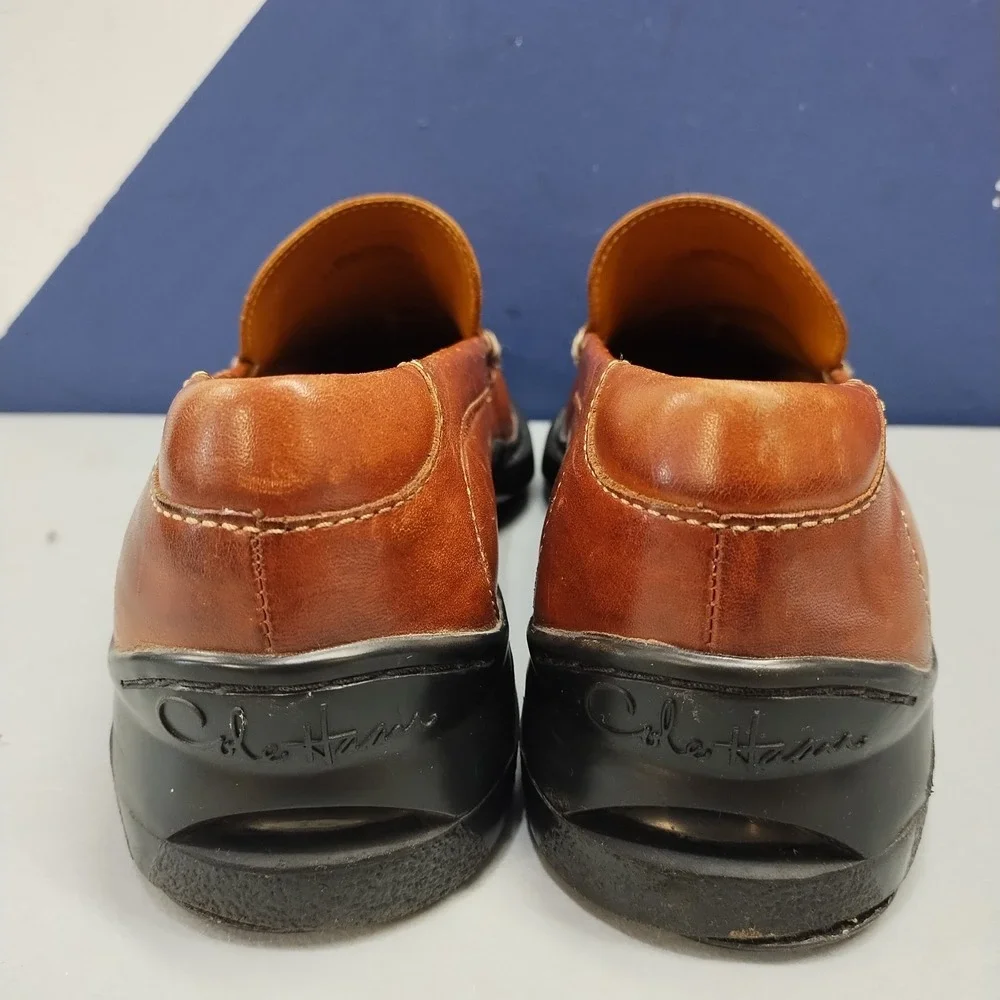 Cole Haan Air Santa Barbara Loafers Mens Size 10M Brown Patent Leather Moc Toe